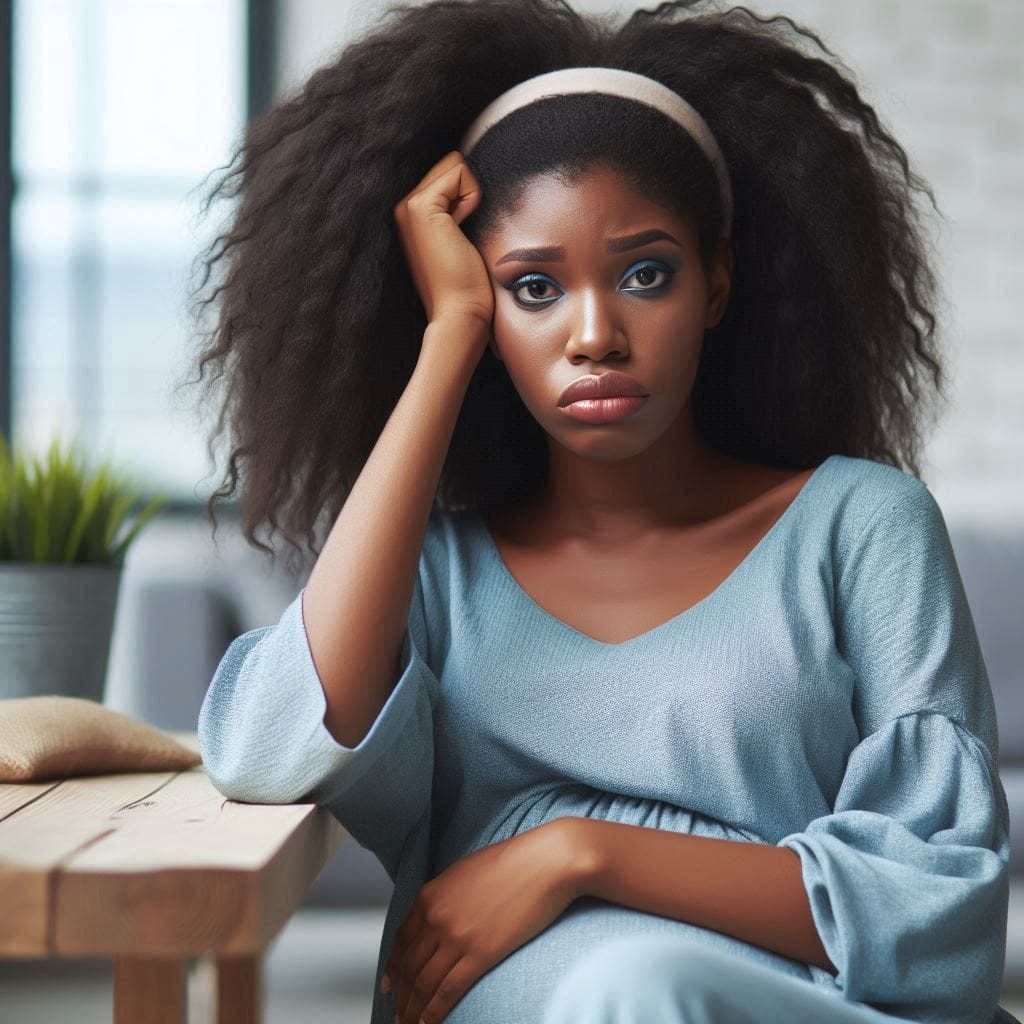 Preeclampsia: Understanding This Pregnancy Complication a worried pregnant lady- preeclampsia