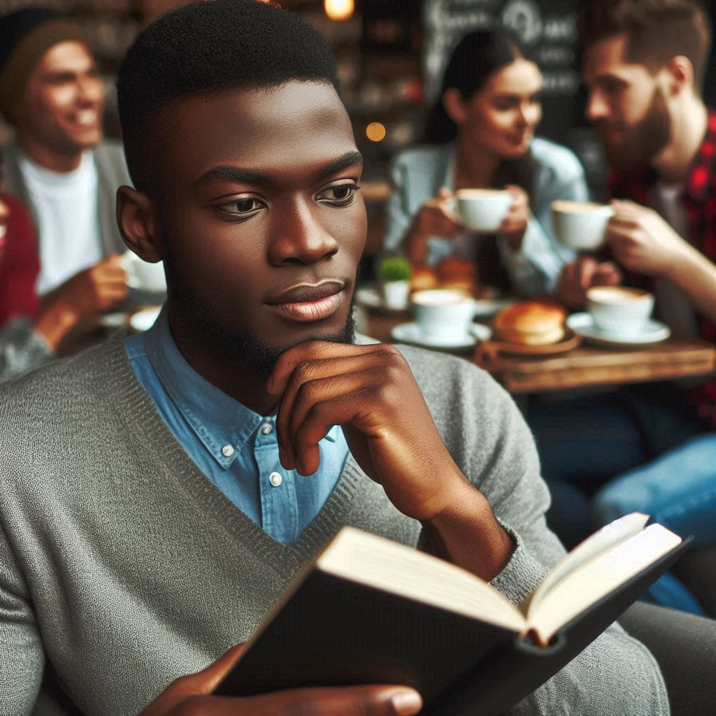 a guy reading a book- alexithymia