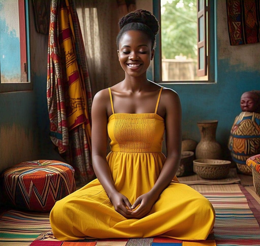 a lady relaxing- relaxation technique