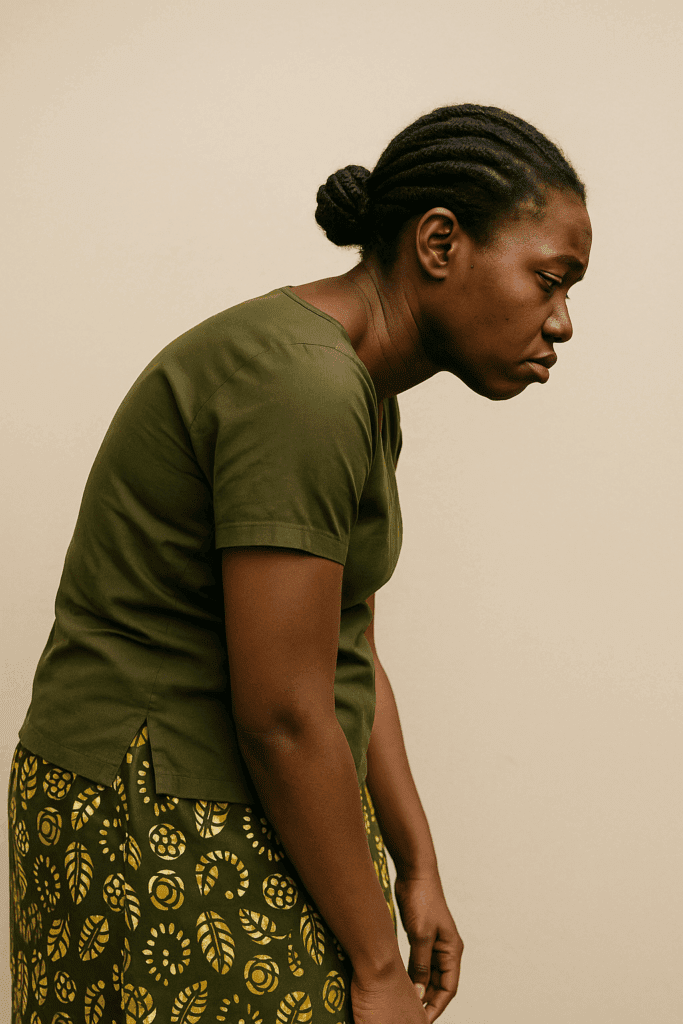 Slouching: Why Bad Posture Is Bad for You a lady wit bent back- slouching