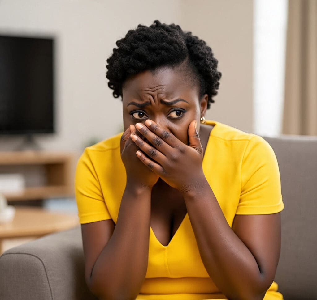 Surprise Pregnancy? Everything You Need to Know About Cryptic Pregnancy a surprised and sad lady- cryptic pregnancy