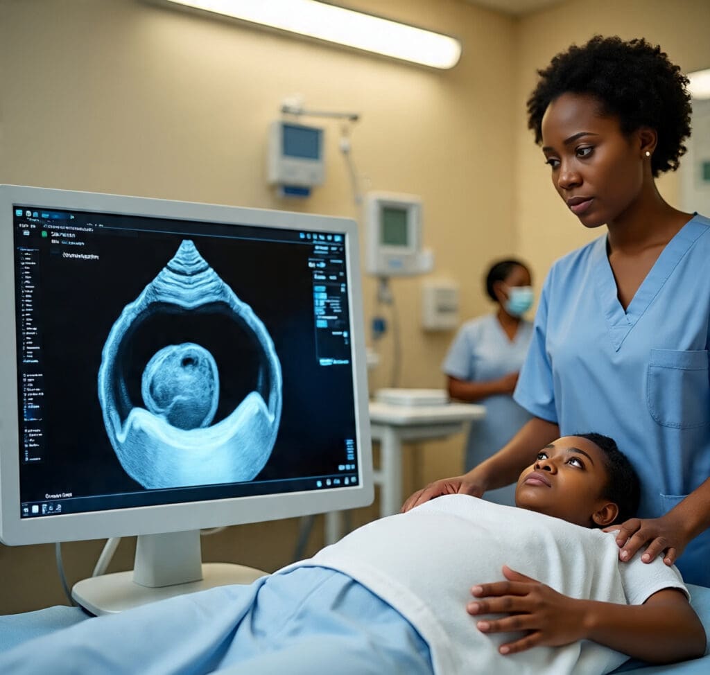 All About Ectopic Pregnancy: What Every Woman Needs to Know a lady with a scan in the hospital- ectopic pregnancy